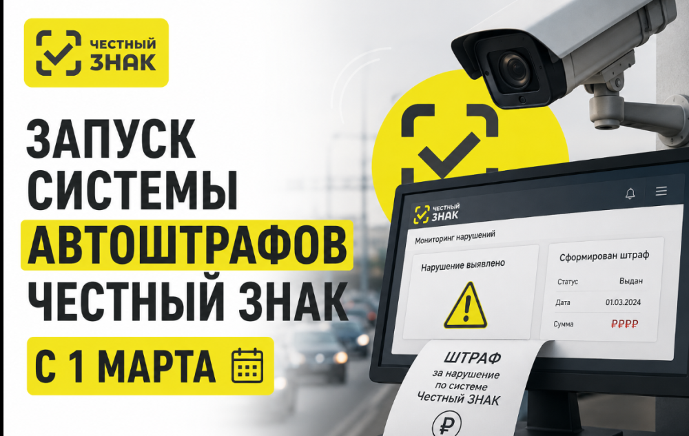 Запуск системы автоштрафов Честный ЗНАК с 1 марта ⚠️